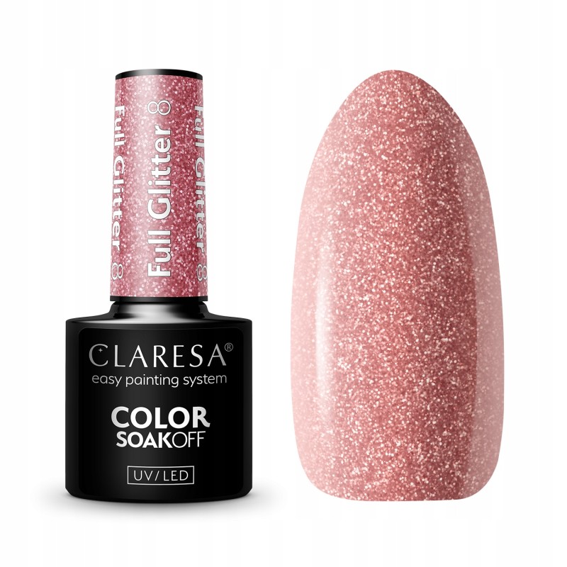 Claresa lakier hybrydowy FULL GLITTER 8 - 5G
