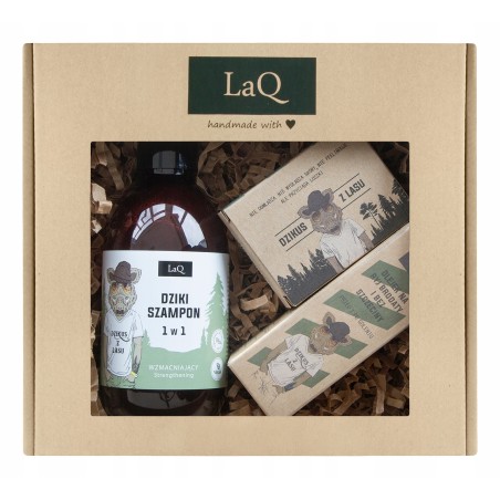 LAQ zestaw Dzik szampon+ olejek do brody+ kostka